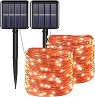 NEW 2PK Solar Orange String Lights