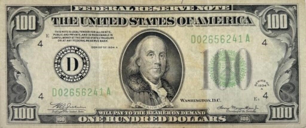 1934 U.S. $100 NOTE
