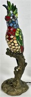 CONTEMPORARY PARROT STAINED GLASS LAMP