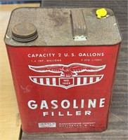 11" TALL METAL  TWO GALLON GAS CAN BY EAGLE