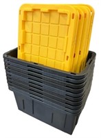 10 LARGE STORAGE TOTES WITH LIDS