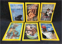 6 Mixed National Geographic Magazines