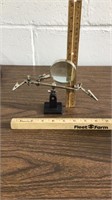 Vintage Magnifying glass stand w/ lab rack holder