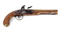 Brass Barrel Flintlock Pistol by John Sharpe circa