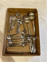 Stainless and silver plate silverware items