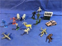Plastic Toy Figures, Horses, Deer, Army, VW,