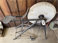 Antique Petal Grinding Wheel w/Seat, 38"T