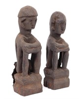 Pair of Primitively Carved Seated Philippines Bulu