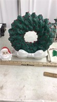 Light up wreath-works , Santa ornament