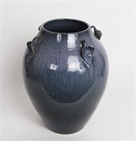 Chinese Eggshell Navy Blue Vase