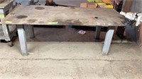 Steel welding table, 1/4” thick, 42”x92” w/ vise