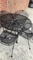 5 pc Black Metal Patio Set *Table & 4 Chairs