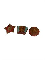 3 Vintage Chinese Militaria Badges