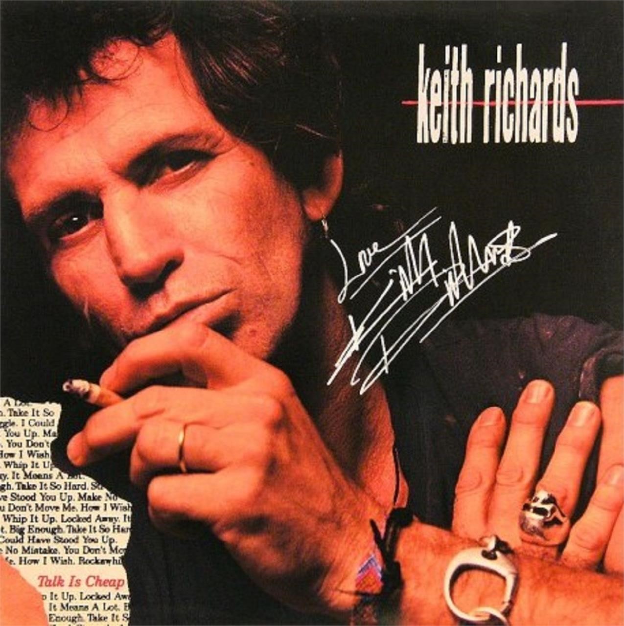 Keith Richards signed Talk is Cheap album