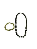 Jade Beaded Necklace & Bracelet