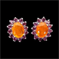 Natural Unheated Yellow Citrine & Rhodolite Garnet