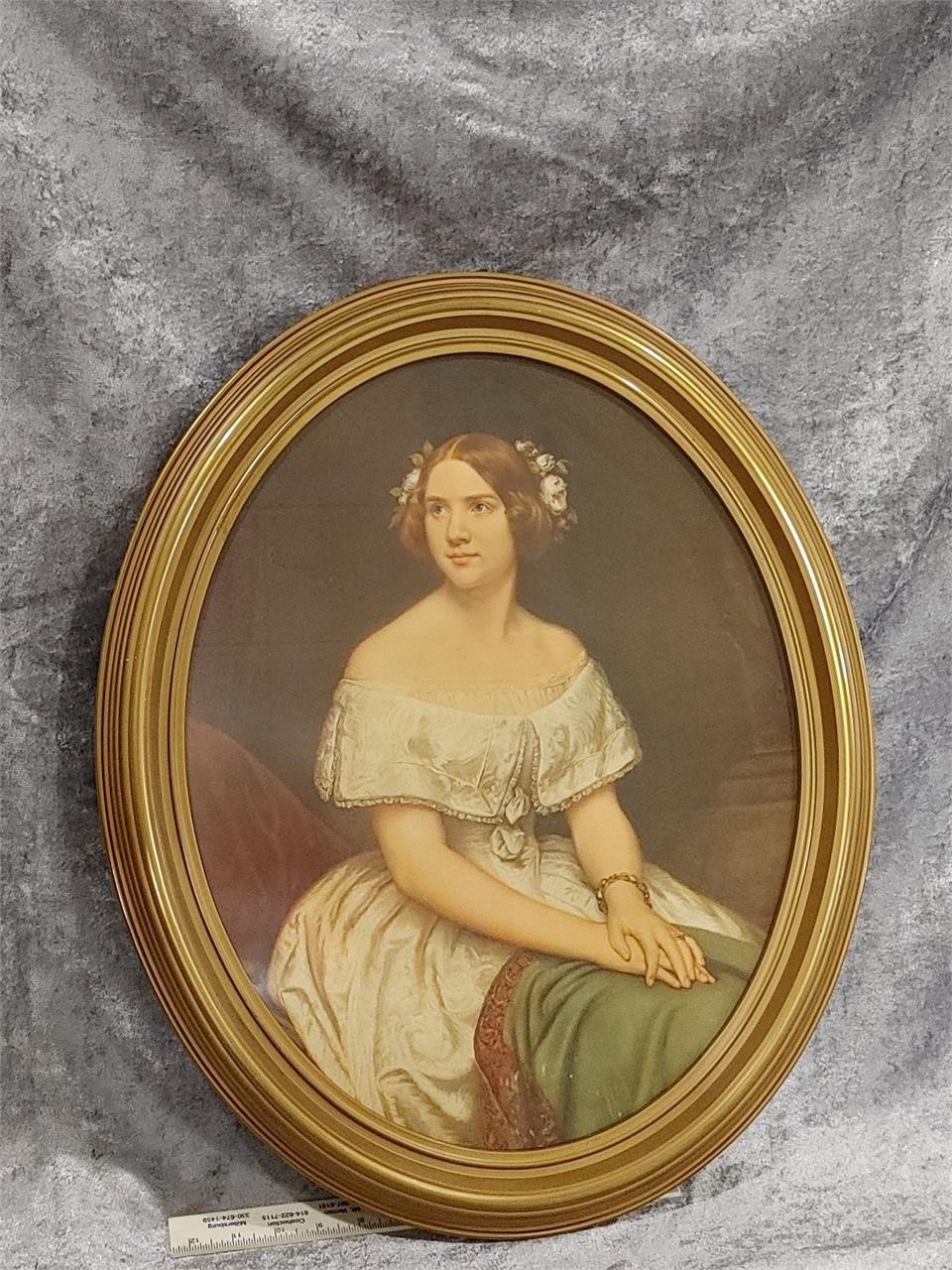 Vintage  Oval Jenny Lind Portrait