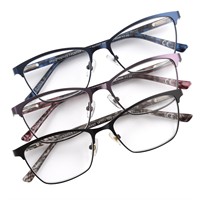 Foster Grant Addie Square Cat Eye Glasses  3-pack