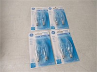 (4) 2-Pk Crystal Clear 60w Light Bulbs