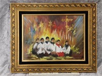 James S Wright Choir Oil Paint 21.5x17 Picture
