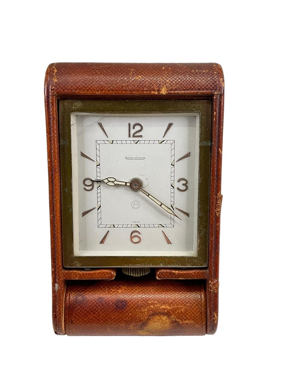 Jaeger LeCoultre Leather Cased Travel Clock