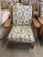Old Wood Chair With Cushions