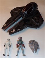 Star Wars Toy Lot - Spaceship, Boba Fett & Storm