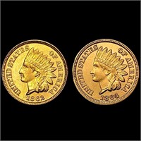 [2] Civil War Date Indian Head Cents [1862, 1864]