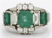Platinum 2.30 ct Emerald & Diamond Ring