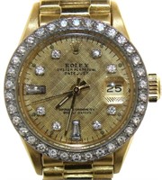 18kt Gold Oyster Datejust Lady President Rolex