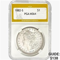 1882-S Morgan Silver Dollar PGA MS64