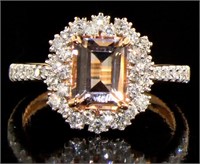 14kt Rose Gold 2.13 ct  Morganite & Diamond Ring