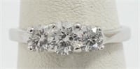 Diamond, platinum & 14K white gold engagement ring