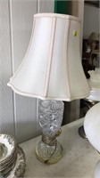 CRYSTAL & BRASS TABLE LAMP