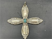 Sterling Silver and Turquoise Pendant 
TW 26g