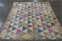Hand Stitched Triangle Hexagon Quilt