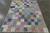 Hand Stitched 4 Patch Quilt