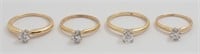 Jewelry lot (4) Assorted diamond engagement rings
