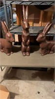 Plastic chocolate working bunnies