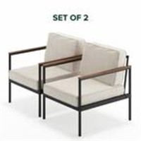 (5x) Set of 2 Outdoor Arm Chairs W/Cushions