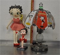 Betty Boop lamp, stuffie, bobble head