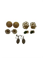 Lot of 5 Pairs of Assorted Vintage ClipOn Earrings