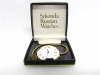 SEKONDA 19 JEWELS POCKET WATCH