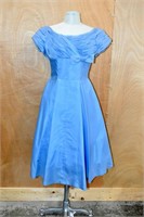 1950s HANDMADE LIGHT BLUE TEA DRESS