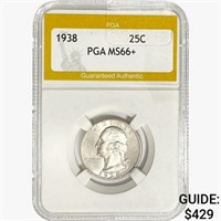 1938 Washington Silver Quarter PGA MS66+