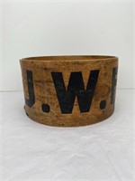 Antique Bent Wood Firkin marked J.W.P