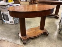 Oval table,with some laminate chipping off,42”long