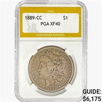 1889-CC Morgan Silver Dollar PGA XF40
