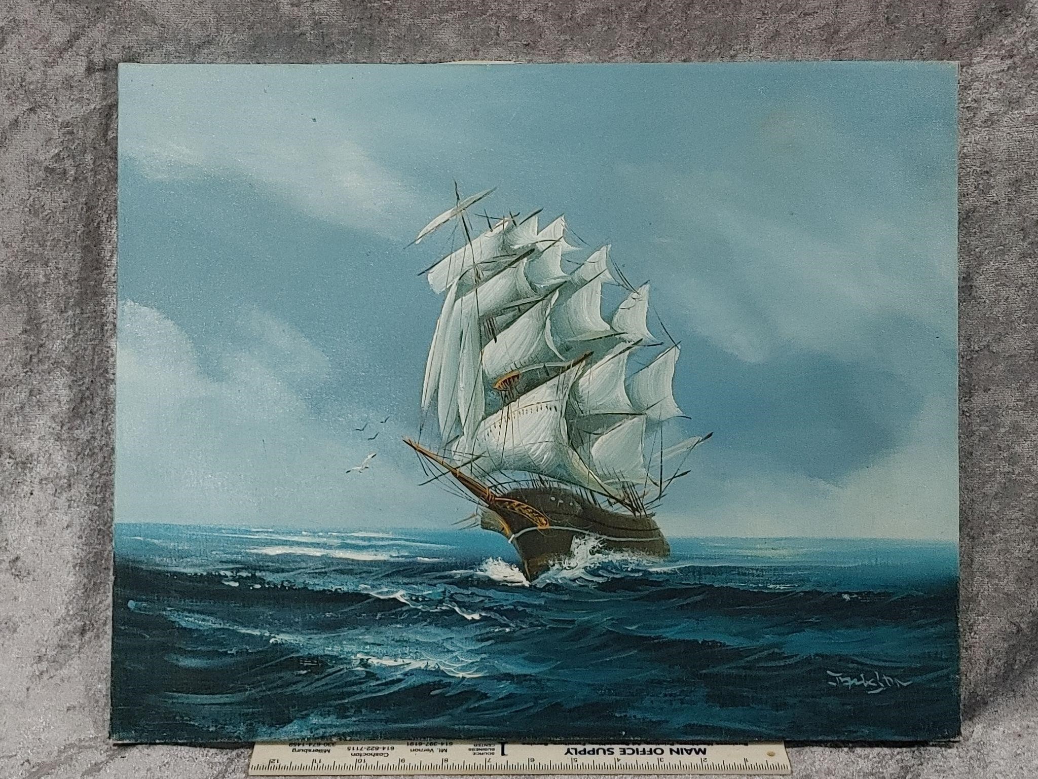 Canvas Pirate ship Oil Painting 16"x20"