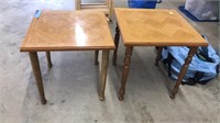 2 WOOD END TABLES